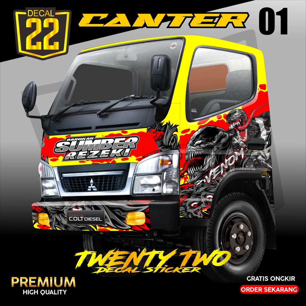 DECAL STIKER FULL BODY KABIN TRUK  CANTER KODE 01 DUA DUA DECAL