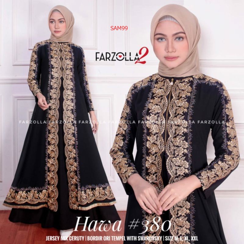 melisa olshop Abaya Turkey - Gamis Turki Muslimah Hitam Syari Original Farzola