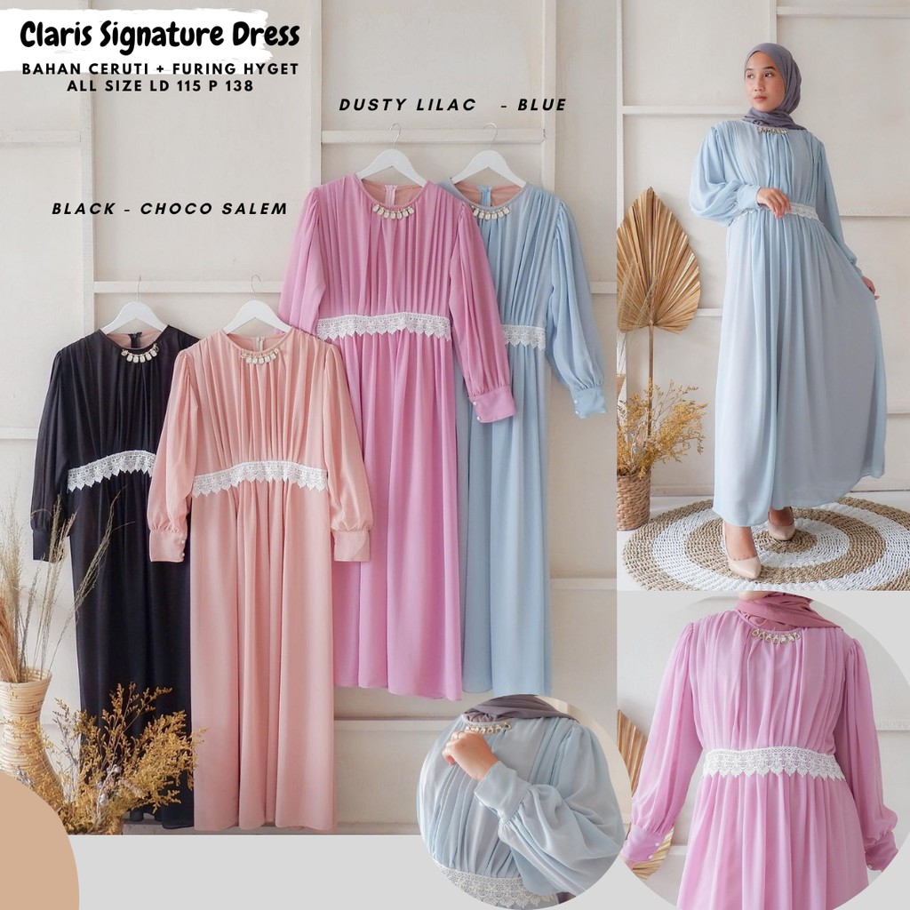 Claris Signature Dress/Dress Payet Ld 115/Dress Ceruti Payet/Dress Kondangan/Dress Tile Seragaman