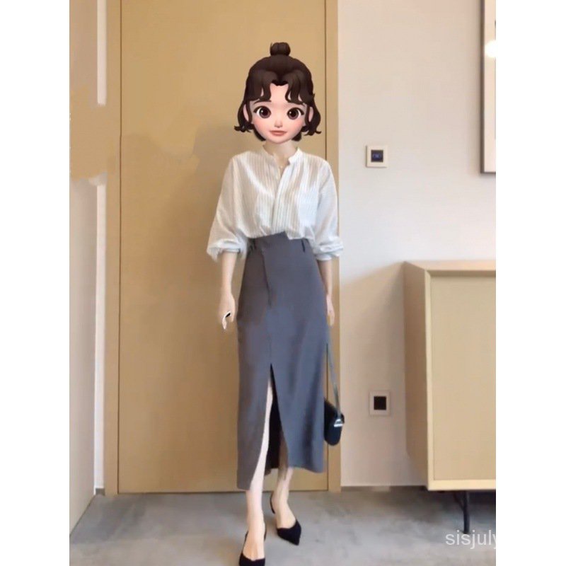 Pakaian Komuter Barang Eropa 2022 Musim Panas Gaun Temperamen Dua Potong Atasan Kasual + Setengah Ro