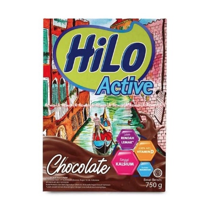 HILO Active Coklat 750gr Hi-lo Active Cokelat Susu Kalsium Tulang Untuk Remaja Hilo Aktif Susu Rasa Cokelat 750 gr