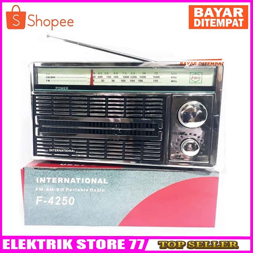 Radio International F-4250 AM-FM Portable Radio Jadul Klasik