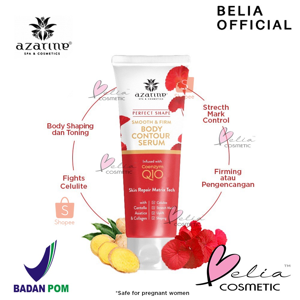 ❤ BELIA ❤ AZARINE Body Contour Serum Smooth &amp; Firm 100ml (✔️BPOM) krim pengencang anti selulit