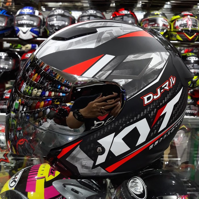 Visor KYT DJ Maru Galaxy INK Centro Iridium Silver