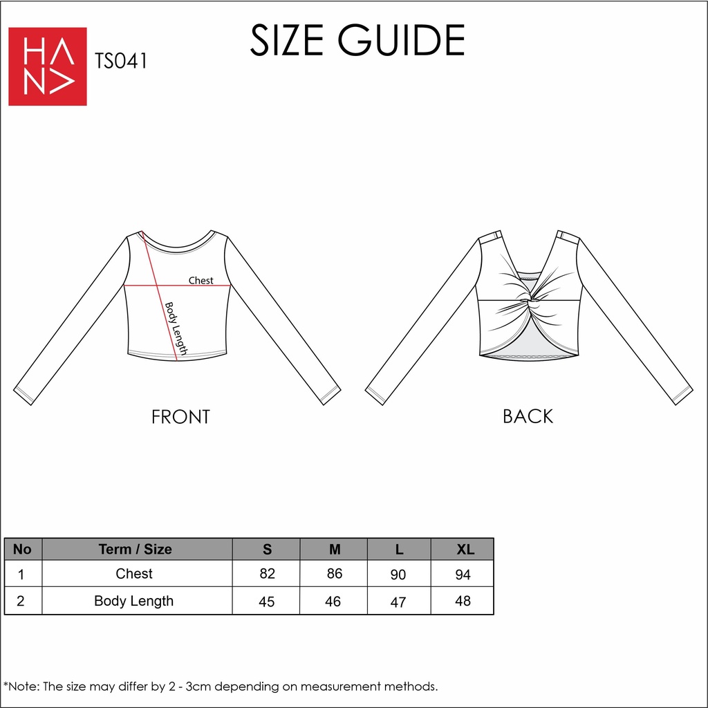 Hana Fashion - Star Twist Back Long Sleeve T-shirt Kaos Lengan Panjang Wanita - TS041