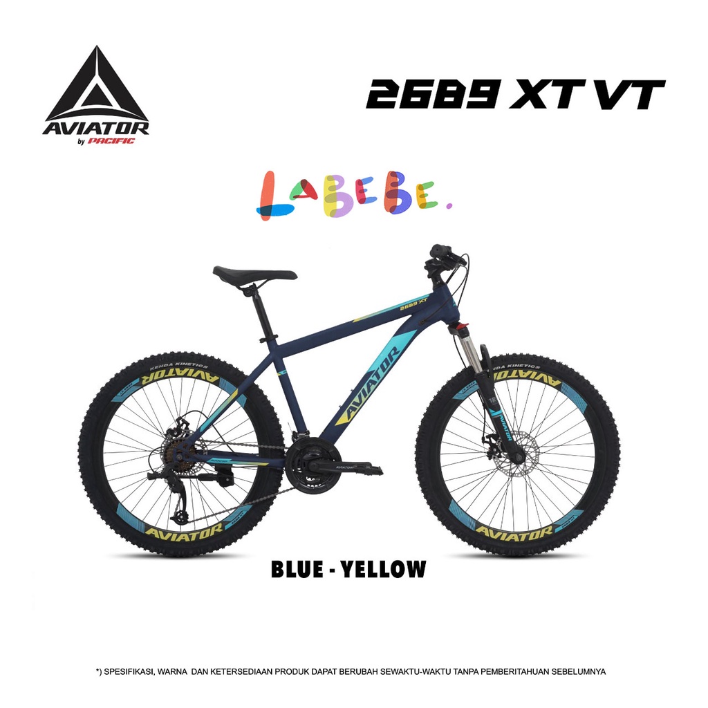 Sepeda MTB AVIATOR 26" inch AT 2689 XT VT 3x8 SPEED