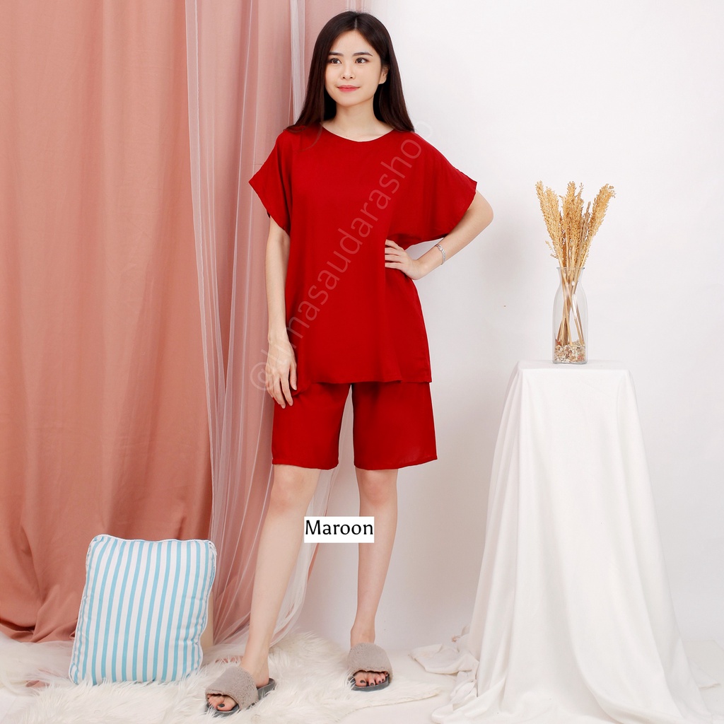 Baju Setelan Wanita, Piyama Celana Panjang Wanita bahan Rayon, Set Wanita