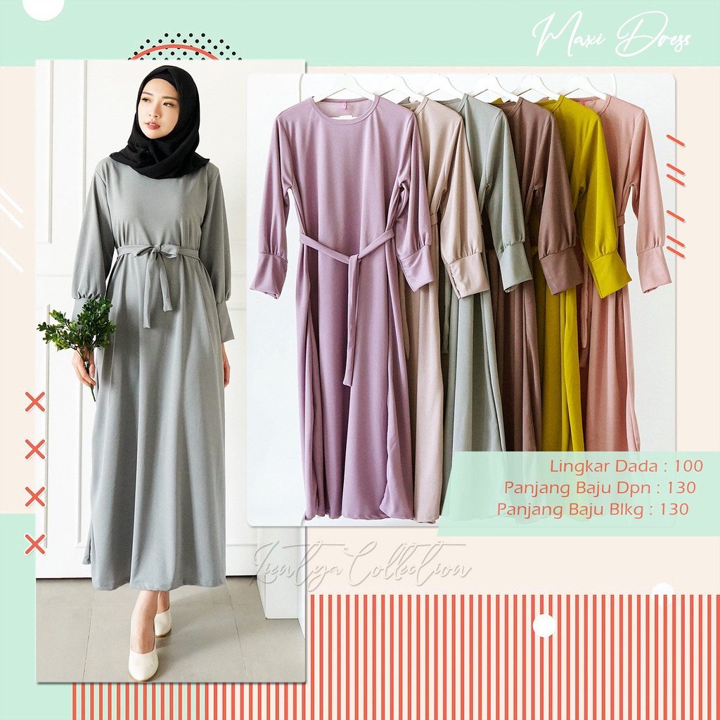 Gamis Polos Aliyah Long Dress Maxi