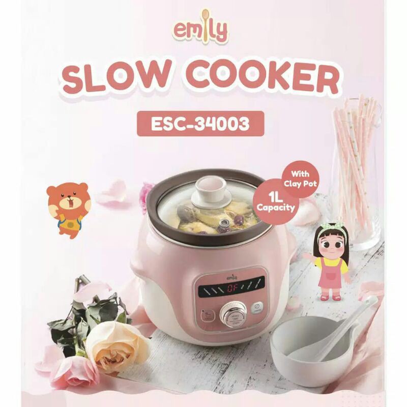 Emily Slow Cooker 0,8L 1L Claypot Slowcooker MPASI bayi