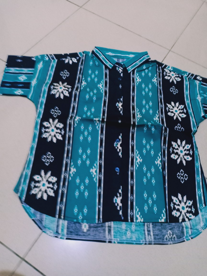 Bl 54 (promo) Atasan Batik Wanita Lengan Pendek Model Kancing Depan Untuk Kerja Atau Busui