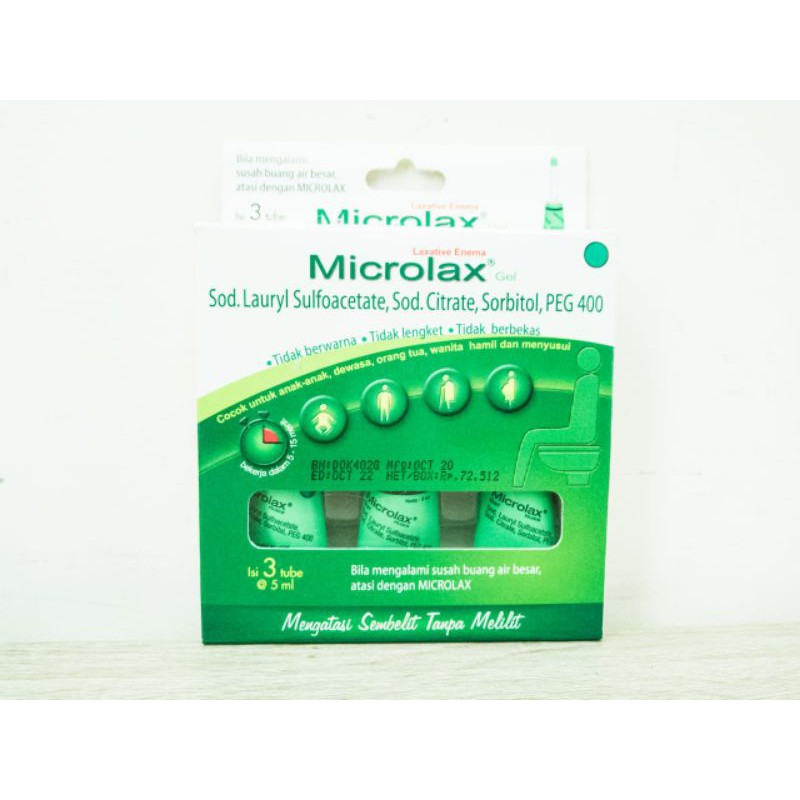 MICROLAX GEL 5 MLISI 1 DAN ISI 3 - MELANCARKAN BAB COCOK UNTUK BAB KERAS