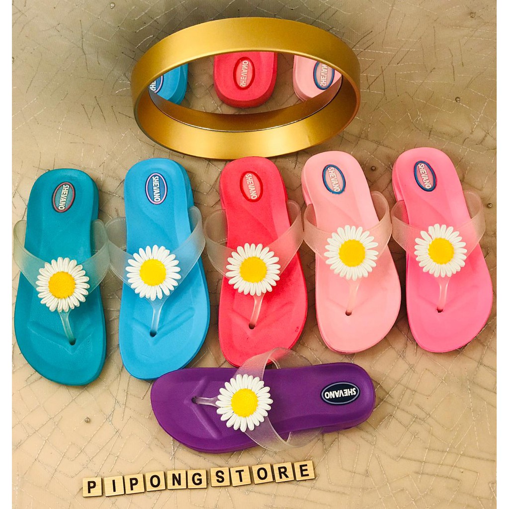 [BEST SELLER] Sendal Karet Sendal Jepit Shevano Bunga Warna Perempuan / Wanita / Cewek Ukuran Dewasa