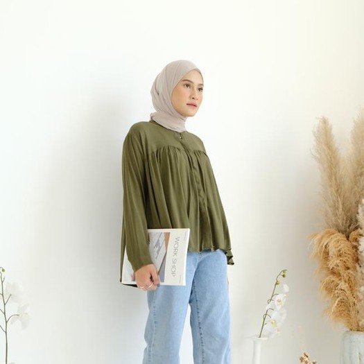 Crincle Blouse LD 115 Rayon Premium / Atasan Blouse Wanita / Kemeja Oversize