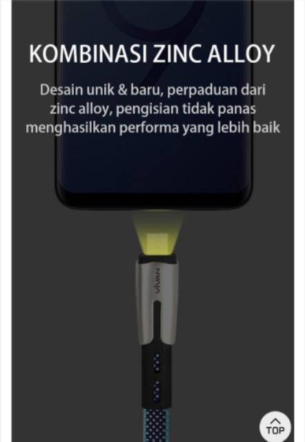 Kabel Data iPhone 6 VIVAN BTK-L 2.4A FAST CHARGING Kabel Charger Lightning Kabel Casan iOs iPad Air