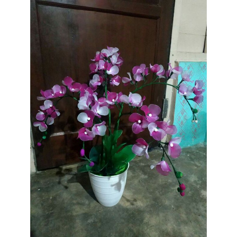 Bunga Hias Dekorasi Ruangan Pajangan Sudut Rumah Hiasan Meja Ruang Tamu Bunga Kerajinan Tangan