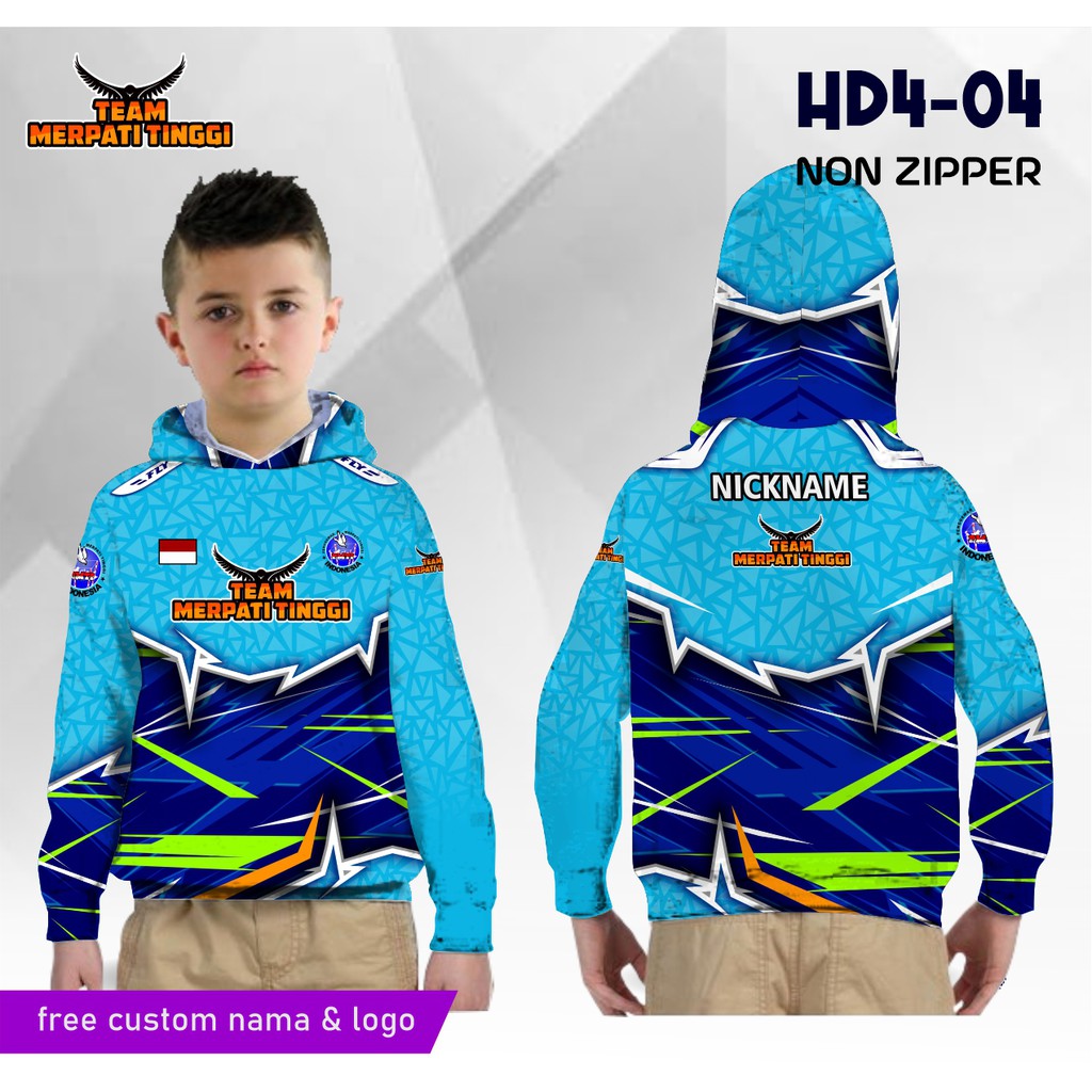 Jersey hoodie anak merpati tinggi balap baju burung dara kaos lengan panjang