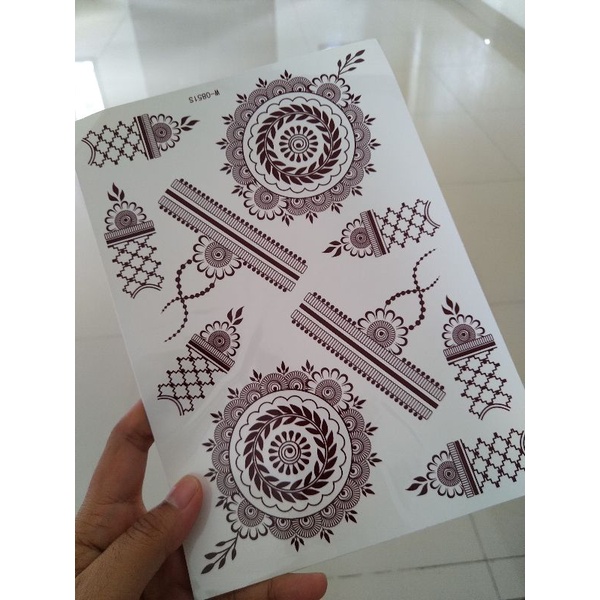 HENNA INSTAN (Gratis Gliter &amp; Manik²) HENNA TEMPEL, HENNA STIKER MARON 1 Lembar bisa KANAN KIRI VOL 1