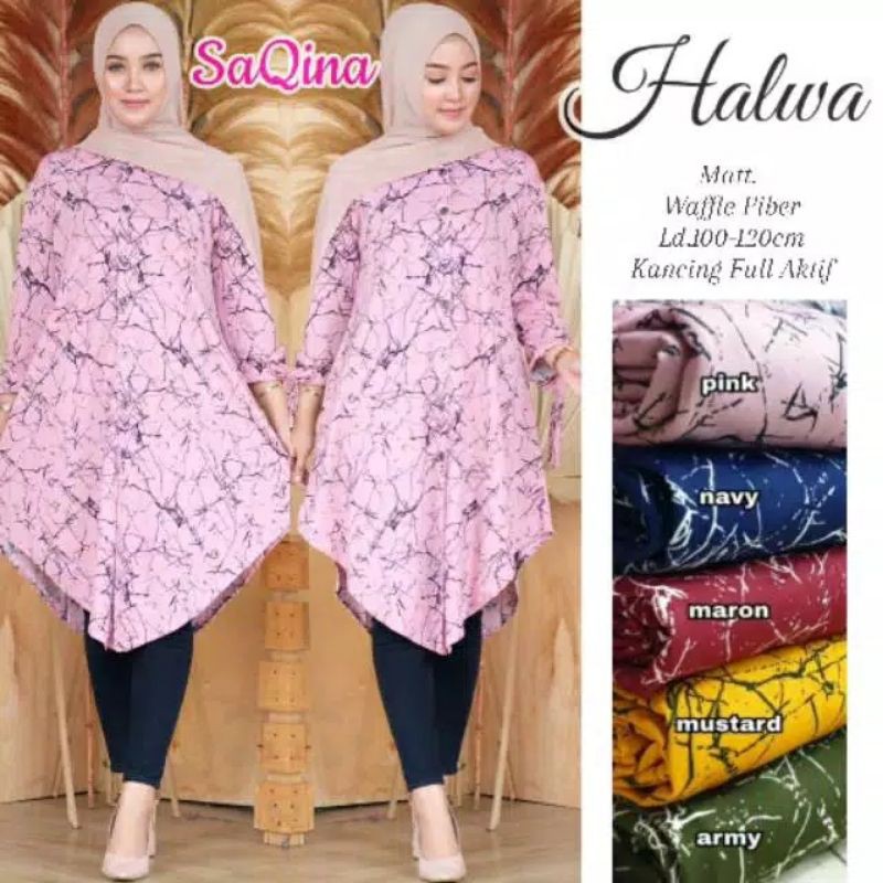 tunik polkadot/tunik petir /tunik hijab@pakaian jember