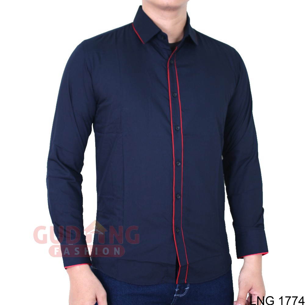 Kemeja Slimfit Pria Polos Fashion - LNG 1774