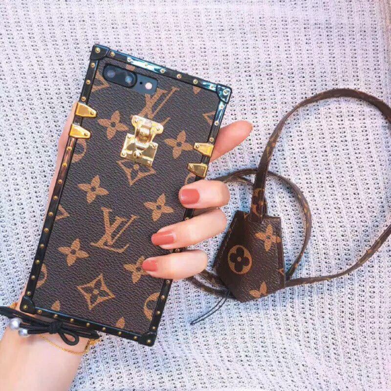 LV CASE HP COKLAT FREE TALI IPHONE OPPO VIVO HUAWEI XIAOMI SAMSUNG