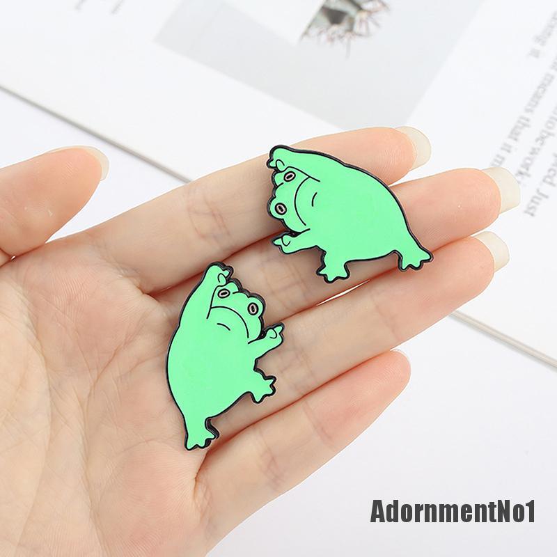 (Adornmentno1) Bros Pin Enamel Desain Katak Lucu Hias Cermin