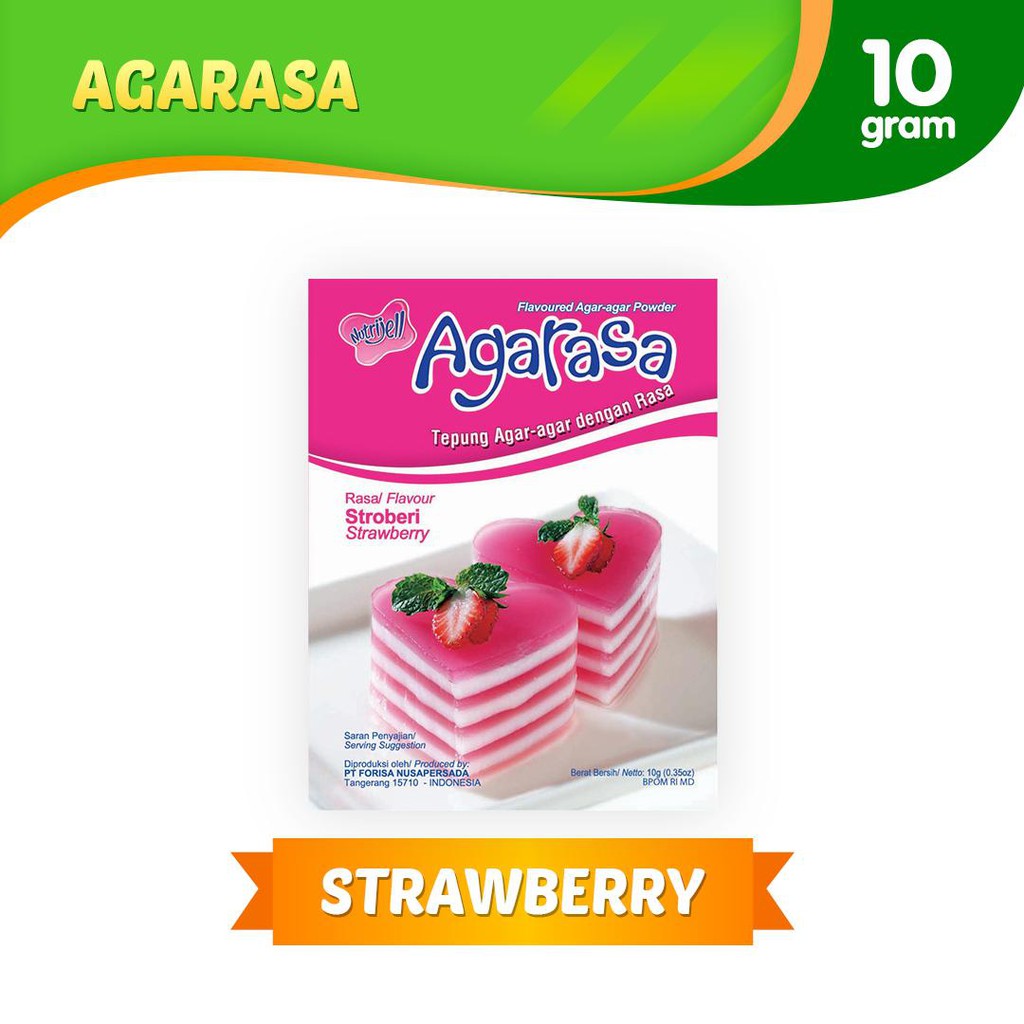 AGARASA Strawberry Nutrijel Tepung agar pudding stroberi 10gr ekonomis