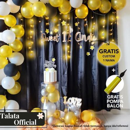 ♦ Paket Dekor Dekorasi Backdrop Sweet Seventeen 17 Tahun Birthday Ulang Tahun Paket Lengkap Photoboo