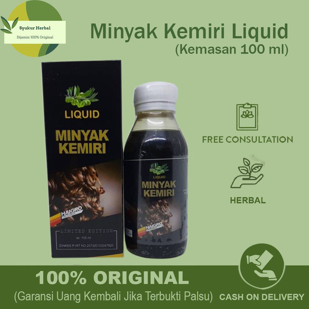 Jual Cod Liquid Minyak Kemiri Haigro Obat Herbal Penumbuh Rambut Penghitam Rambut Original Indonesia Shopee Indonesia