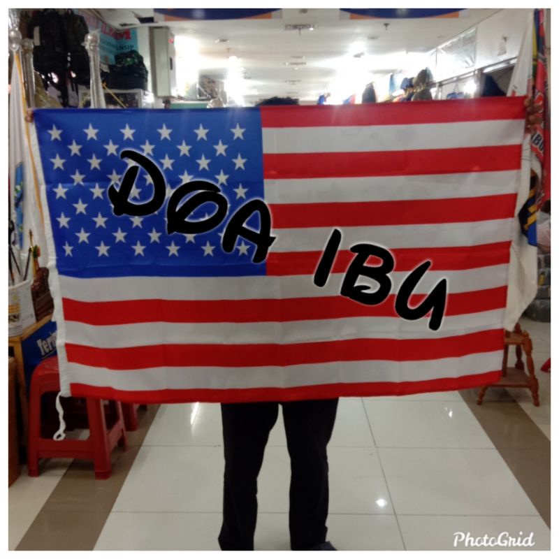 

best seller bendera AMERIKA bahan satin 90cm x 135cm