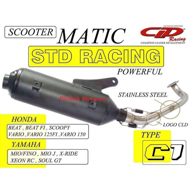 Knalpot racing tsukigi matic mio vario beat scoopy CLD original bobokan