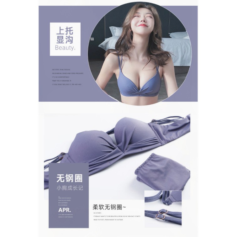 [ COD ] ANGELA Premium JAPAN Quality Seamless Sport Push Up Bra Wanita Set Tanpa Kawat Lingerie Sexy