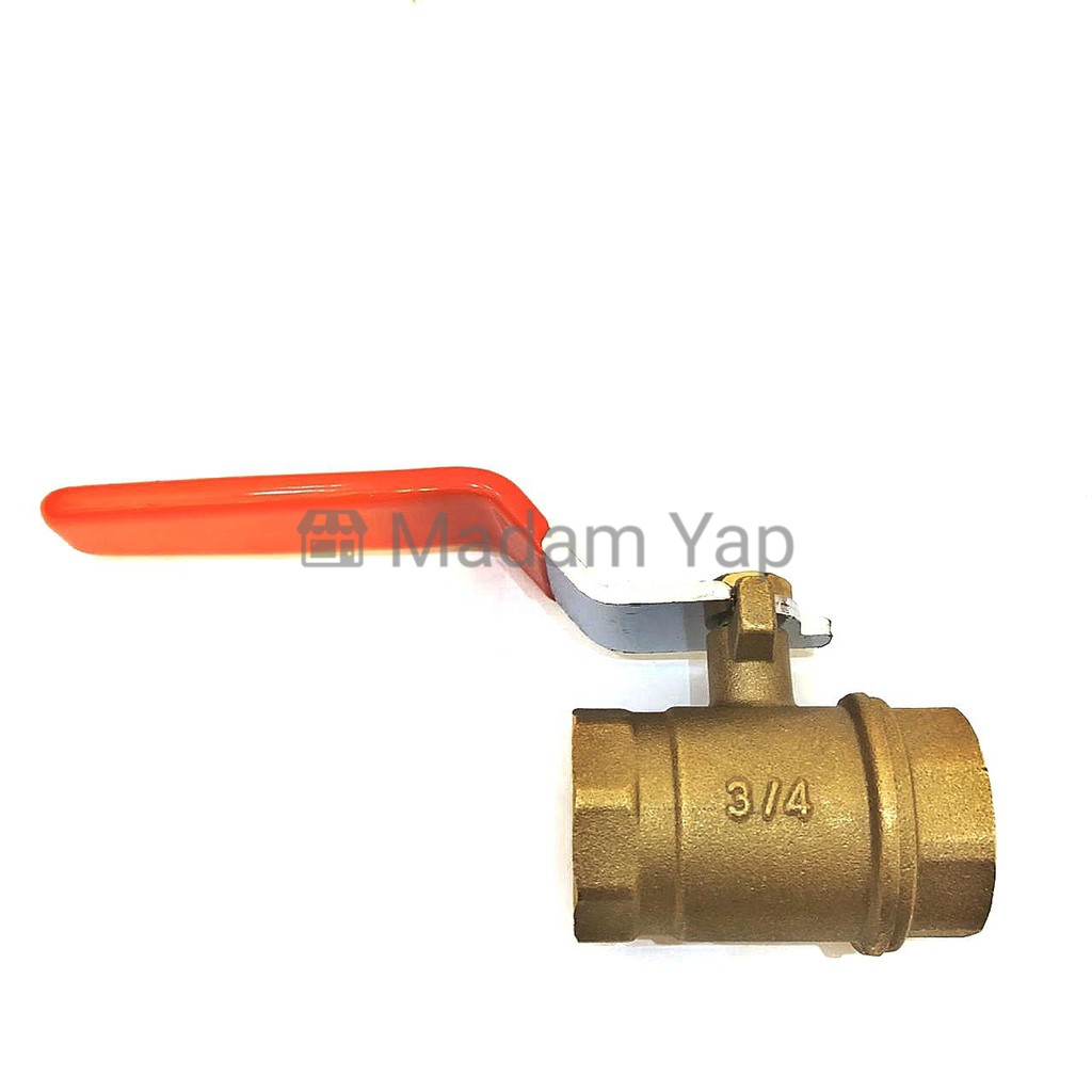 Ballvalve Stop keran Kuningan Drat Gagang Besi 1/2&quot; 3/4&quot; Inch