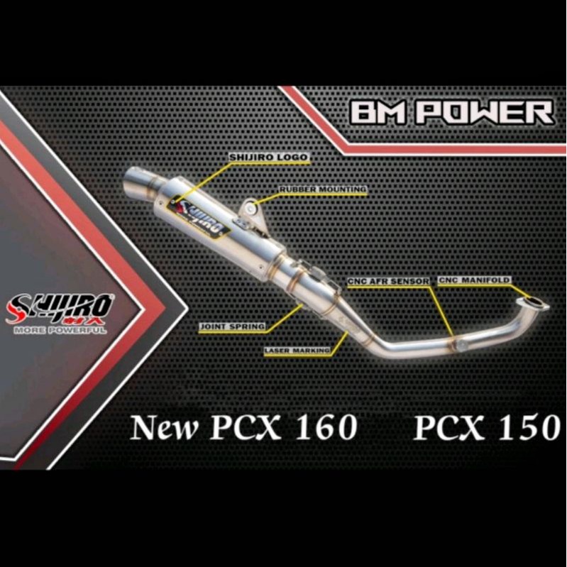 Knalpot Racing Honda PCX 150 160, Shijiro Type BM Power