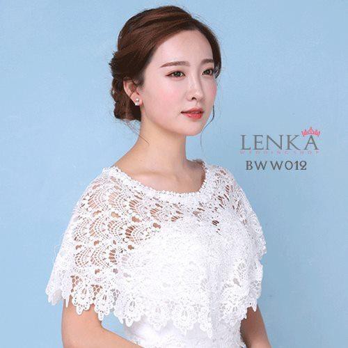 [PRODUK TERLARIS] BOLERO BROKAT WEDDING LACE PUTIH PESTA WANITA MODERN BWW012