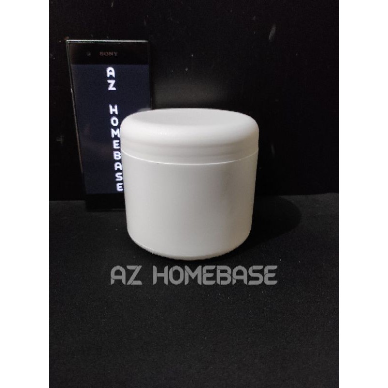 Pot Lulur 500gr Putih - Toples Plastik 500gram - Pot Scrub HB 500 gr - Toples Plastik 500 gram
