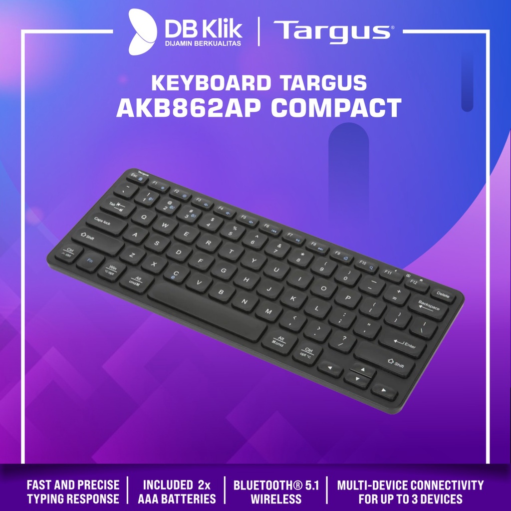 Keyboard Targus AKB862AP Compact Multi Device Antimicrobial Bluetooth