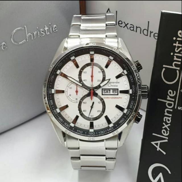 Jam Tangan Pria Original Alexandre Christie AC 6495 MC SILVER Garansi Resmi 1Tahun