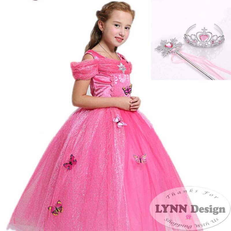 Dress Baju Kostum Anak Princess Putri Cinderella Tangan Pendek C54 Pink