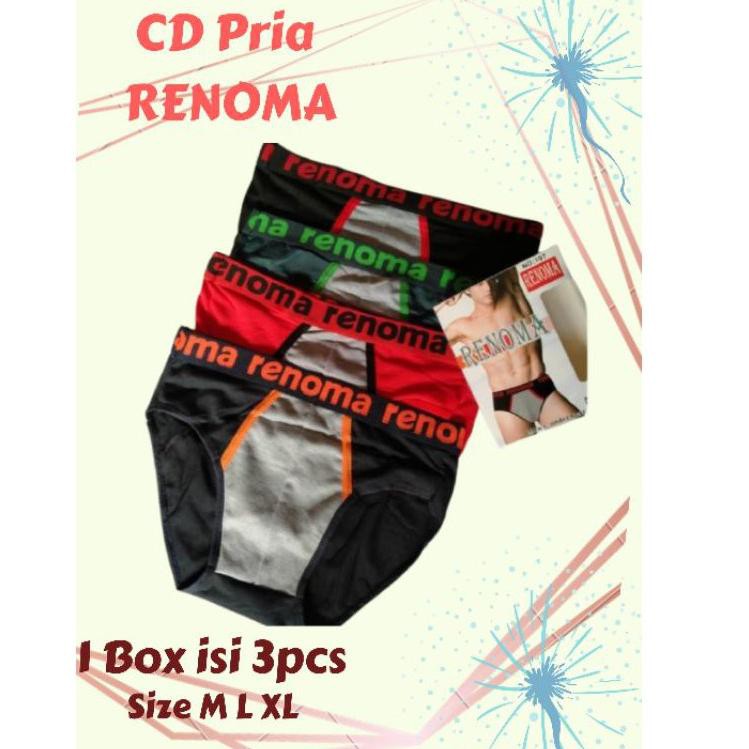 t8 6WY 3 pcs celana dalam pria RENOMA/ Celana dalam box/ Men's Underwear K G8J