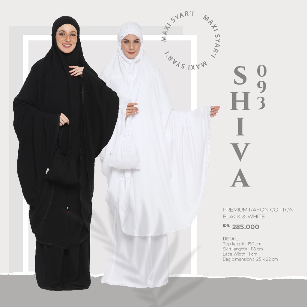 Mukena Jumbo Baju Kurung Hijab Tatuis Shiva 093 Maxi Syari Premium Rayon Cotton Perlengkapan Sholat 