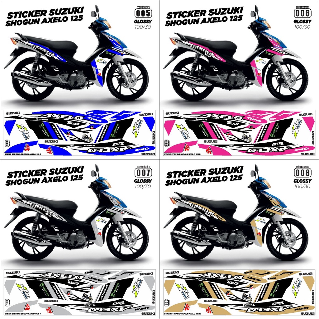 Sticker Striping Suzuki Shogun AXELO Variasi Glossy/DOFF Semua Ready Bisa COD