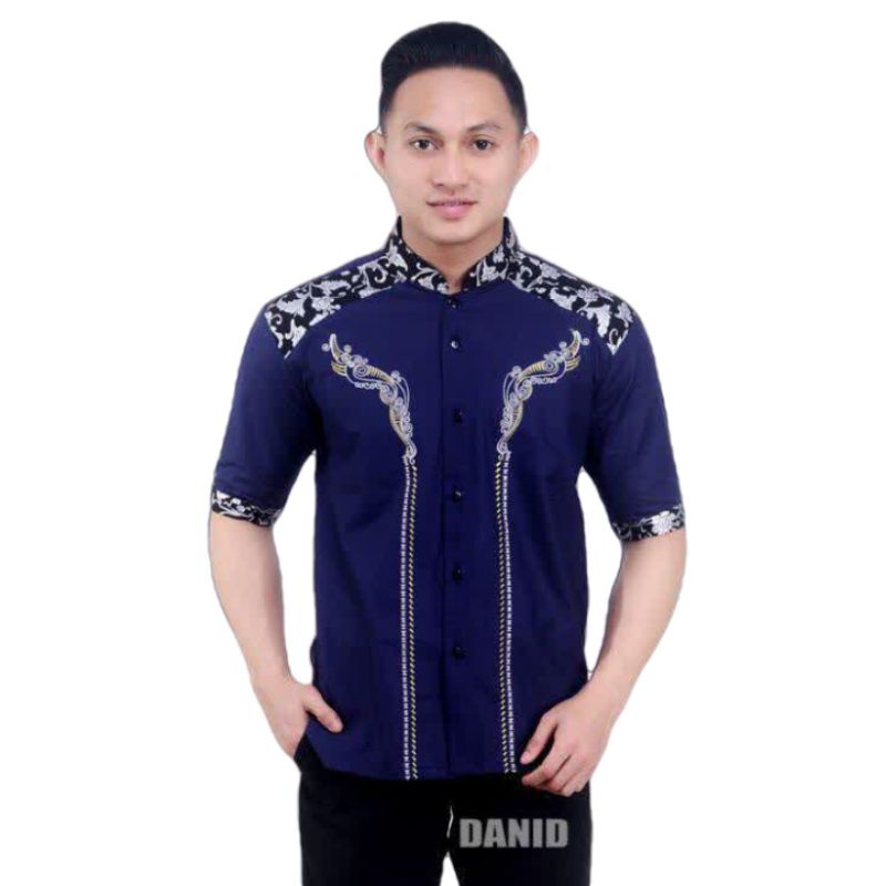 Baju Koko Bordir Pria Lengan pendek