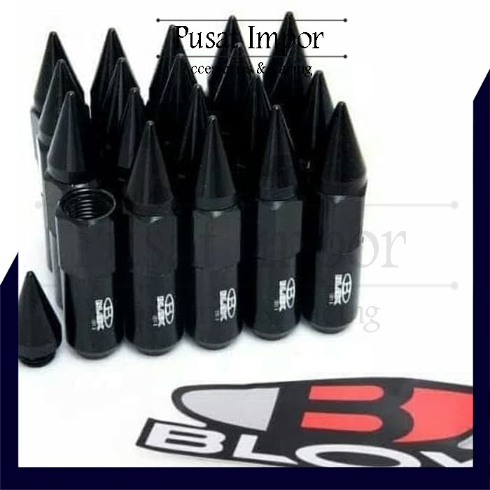 Promo  Baut Velg Blox Lugnuts 1.25mm Universal Baut Mobil Lug Nut HITAM  Diskon