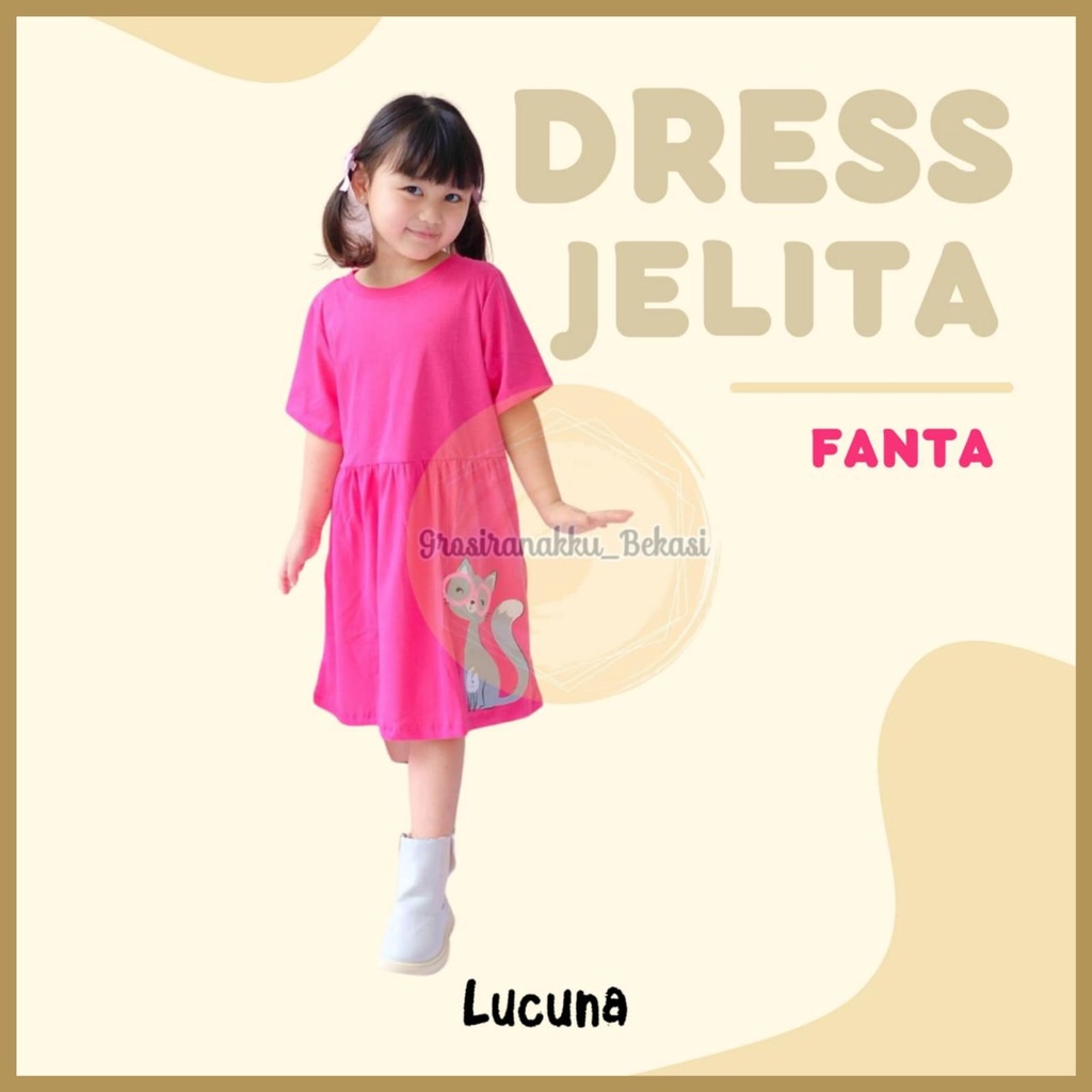 Dress Anak Jelita Lucuna Warna Fanta 1-5thn