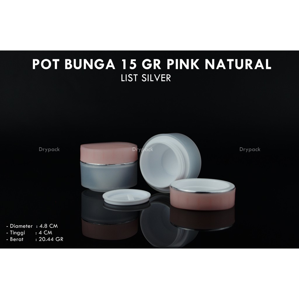 Pot Cream Bunga 15 gr Pink Natural list Silver