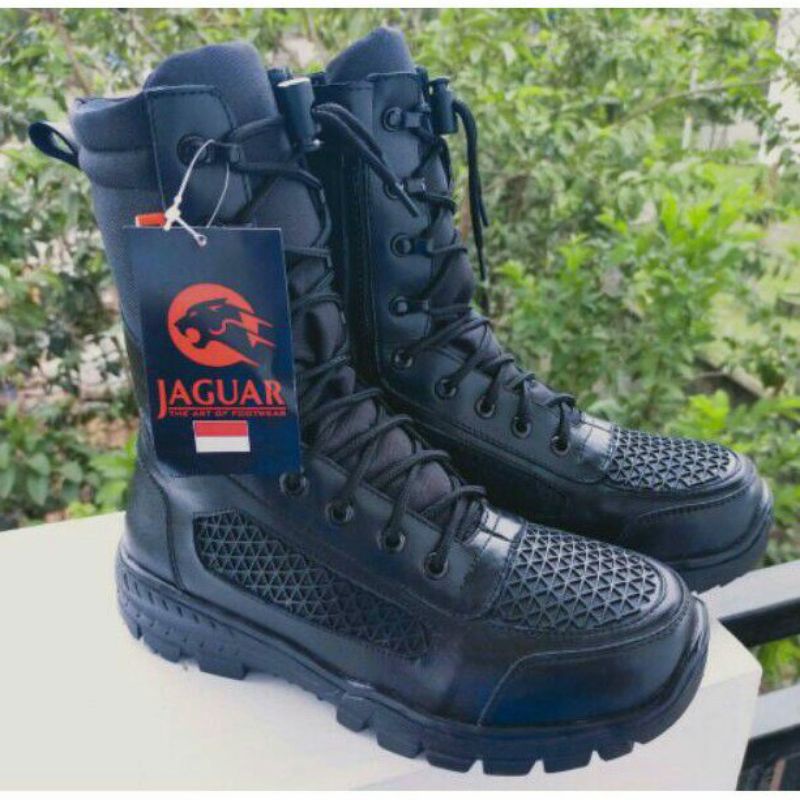Sepatu pdl TNI/POLRI bahan kulit asli brand jaguar