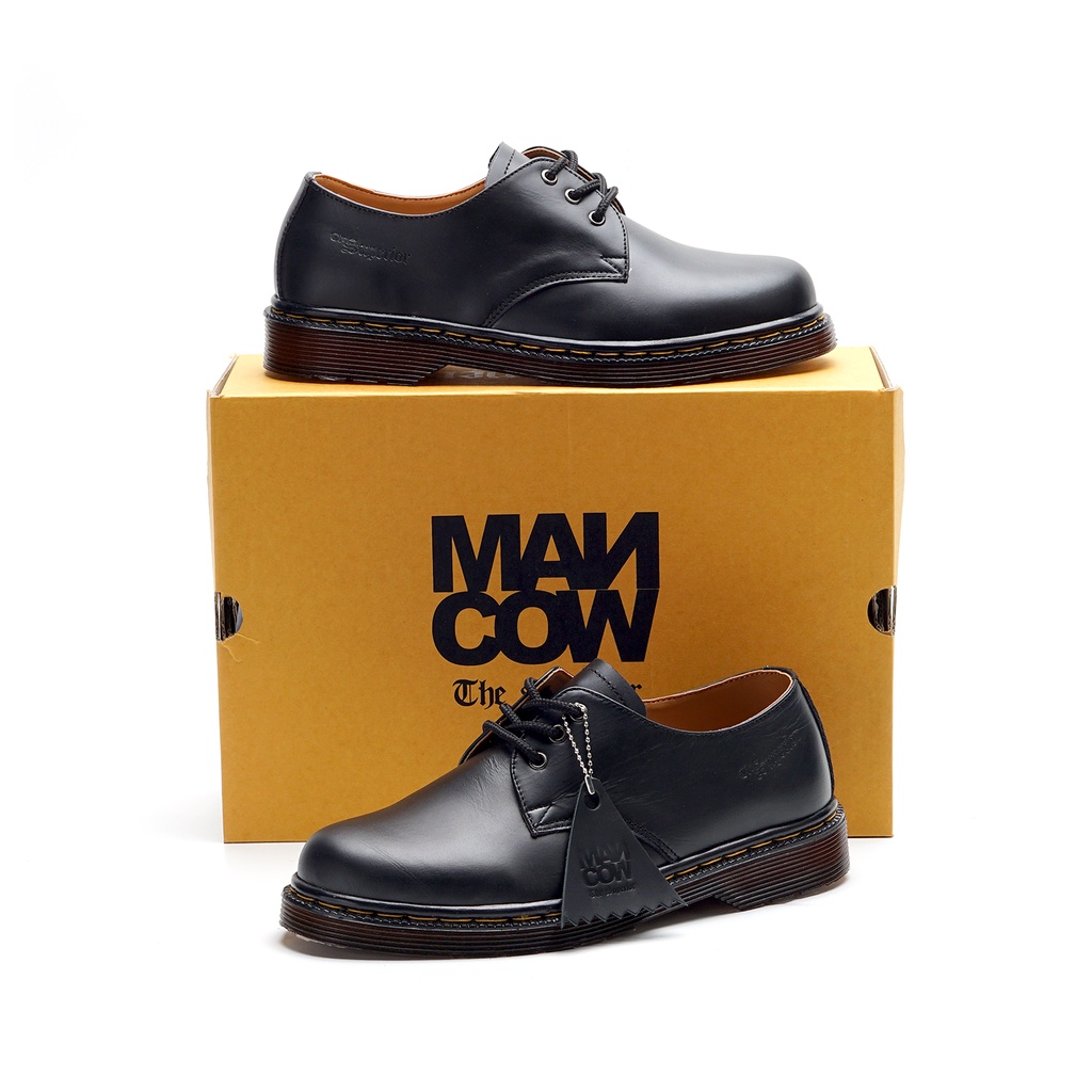 Mancow Low Boots Hitam Sepatu Formal Pria Wanita Original Kulit Asli