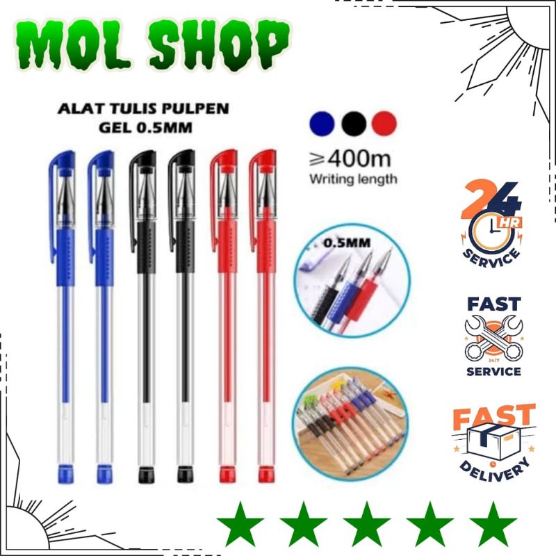 

Pena Gel 0.55mm Standard Pulpen tinta cair Alat Tulis Sekolah Kantor Pen Warna Warni Pena Ujung Lancip ATK Murah Import