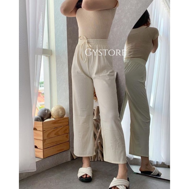 Long Cullotes Mona | Celana Knit Kulot Wanita