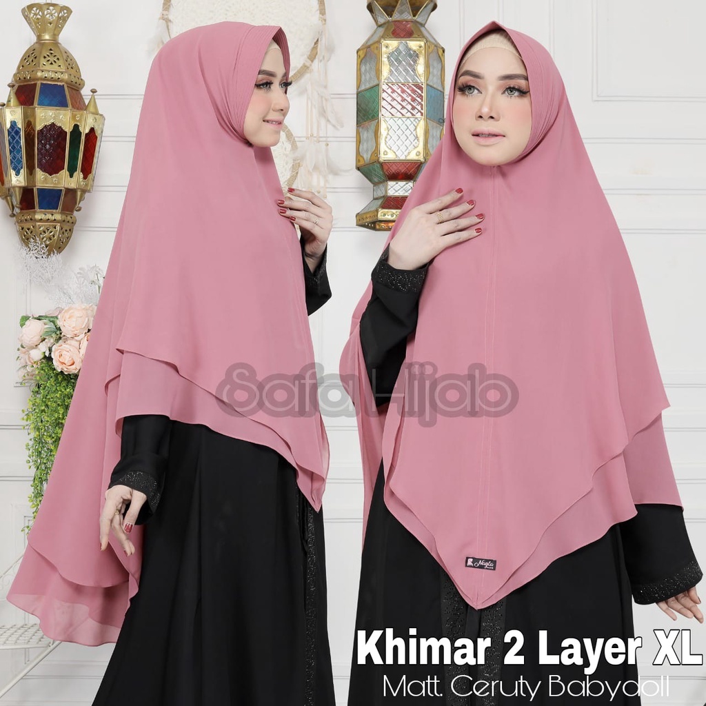 Khimar Ceruty Babydoll Jilbab khimar 2 Layer XL Ceruty Babydoll Khimar Grosir Termurah Safa Hijab